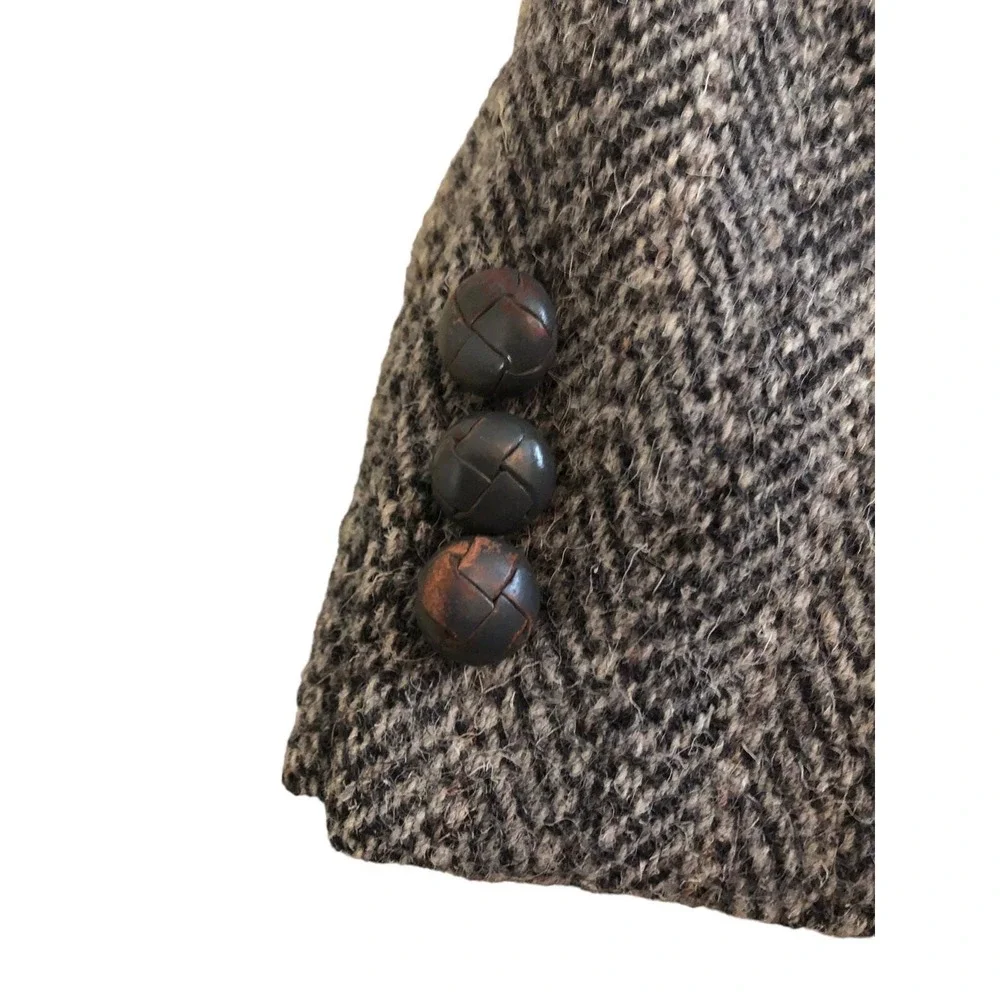 VTG KUPP Kuppenheimer Mens Blazer 2 Button Herringbone Tweed Wool Jacket Size 42